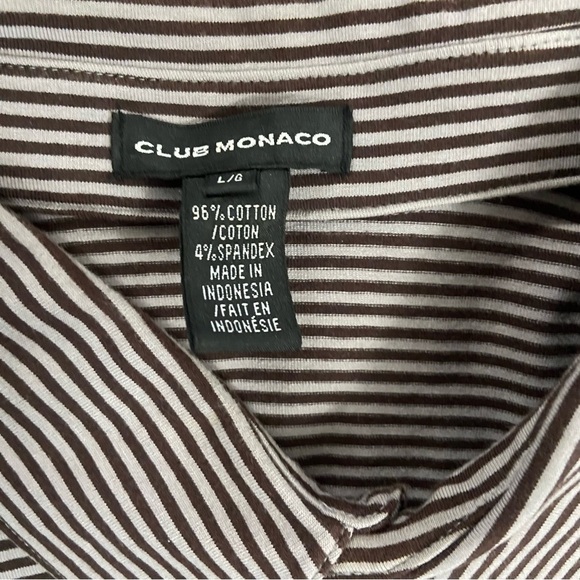 Club Monaco Mens Striped Polo Shirt Size Large - Picture 3 of 3